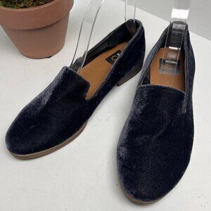 DV Dolce Vita Blue Grey Velvet Archer Loafer Womens Slip On Flat Size 6